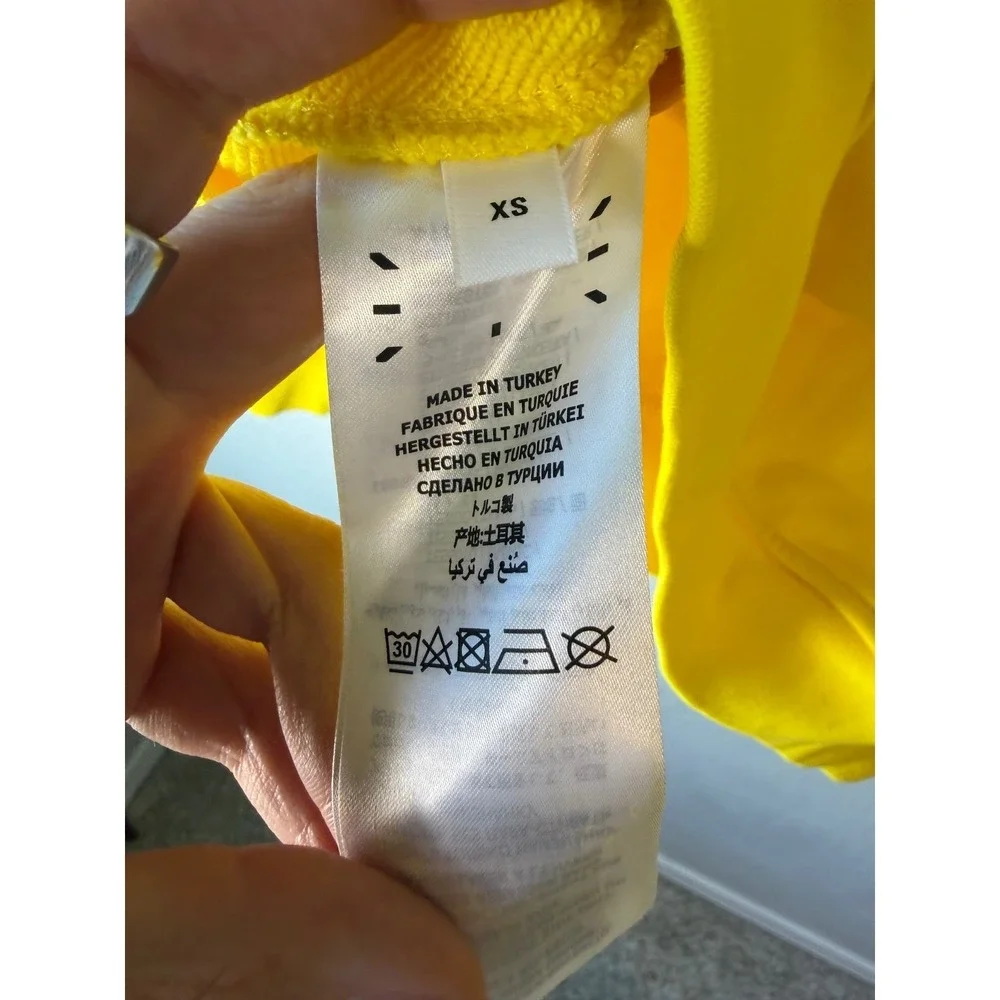 McQ Alexander McQueen FOAM Overnight Yellow Graphic Hoodie XS New Cyberpunk